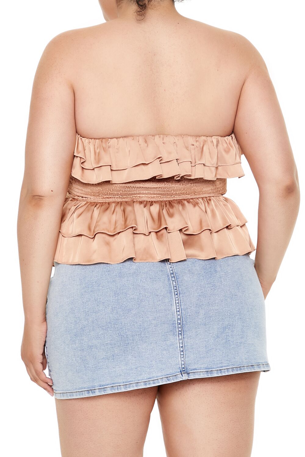 Plus Size Strapless Peplum Top