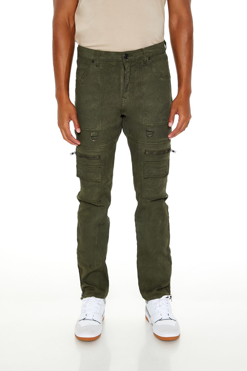 Slim-Fit Mid-Rise Cargo Jeans