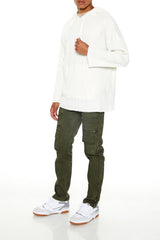 Slim-Fit Mid-Rise Cargo Jeans