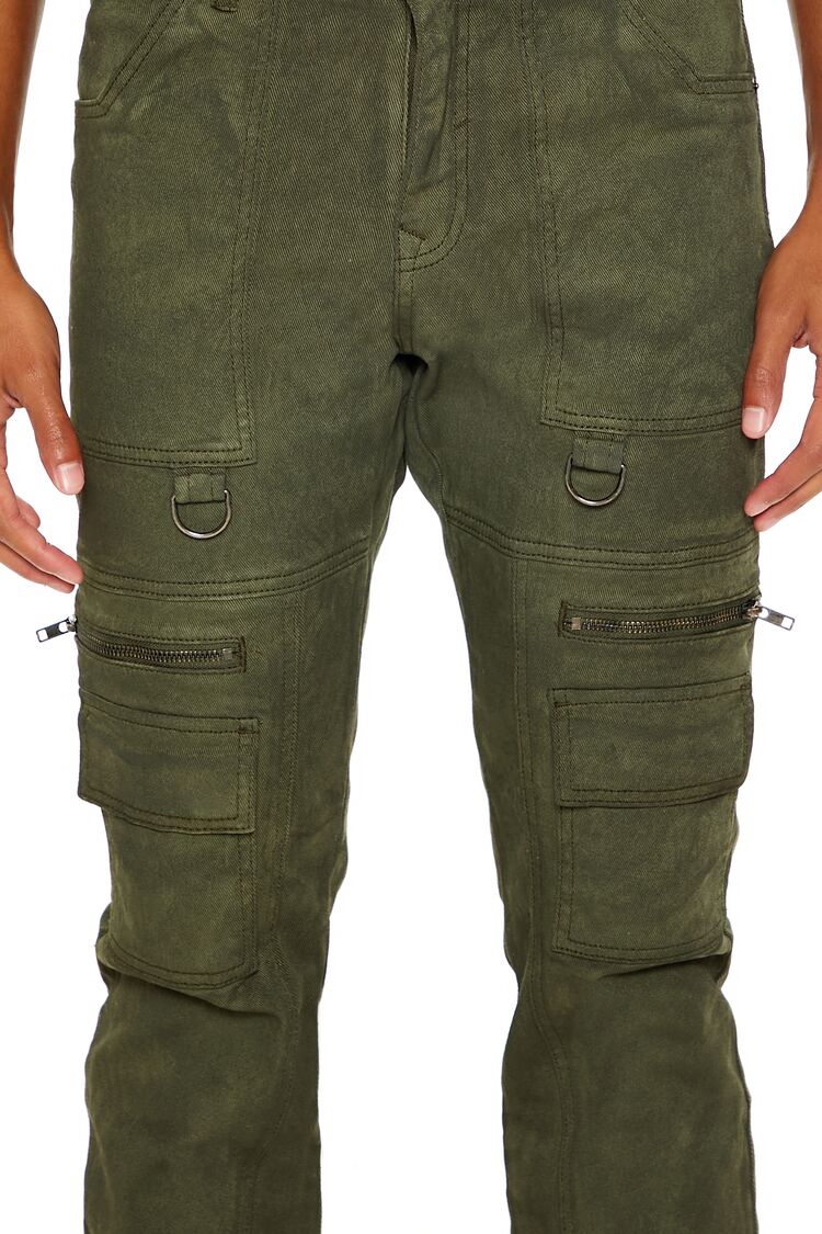Slim-Fit Mid-Rise Cargo Jeans