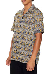 Geo Print Button-Up Shirt