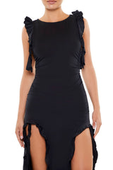 Sleeveless Ruffle Top & Skirt Set