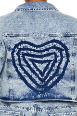 Plus Size Heart Mineral Wash Jacket