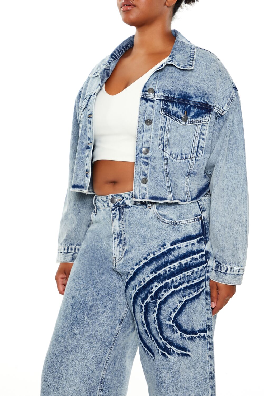 Plus Size Heart Mineral Wash Jacket