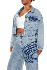 Plus Size Heart Mineral Wash Jacket