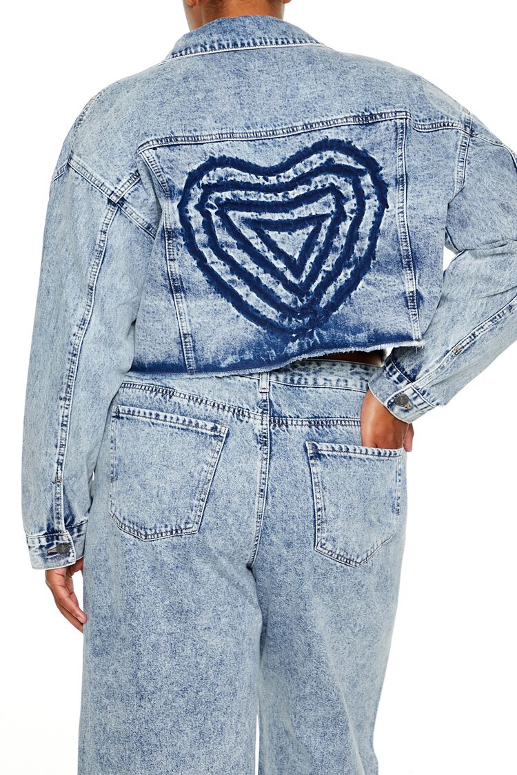 Plus Size Heart Mineral Wash Jacket