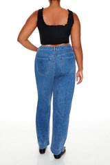 Plus Size High-Rise Straight Jeans