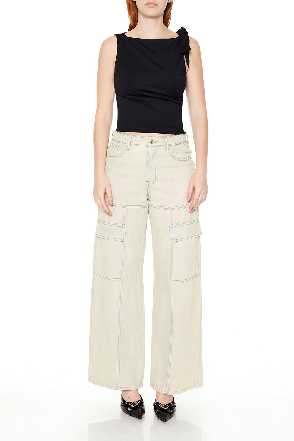 Sleeveless Tie-Strap Crop Top