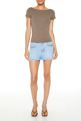 Boat Neck Short-Sleeve Tee