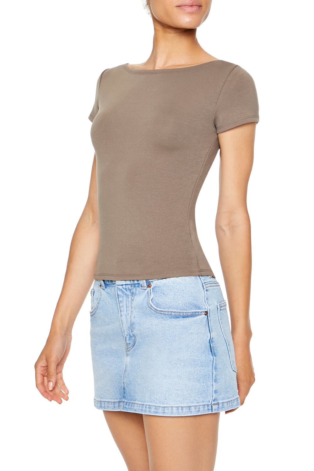 Boat Neck Short-Sleeve Tee