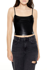 Faux Leather Cropped Cami