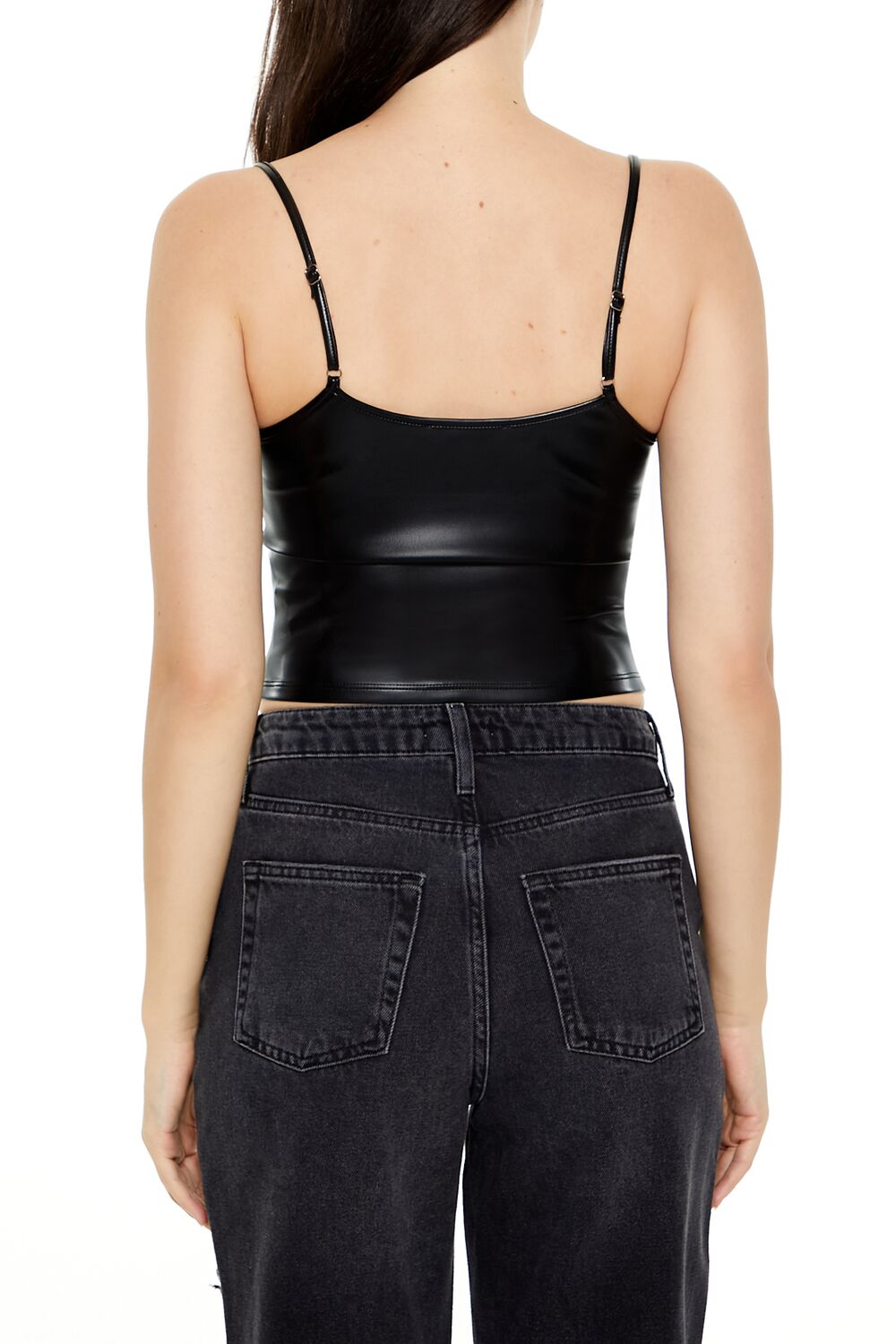 Faux Leather Cropped Cami