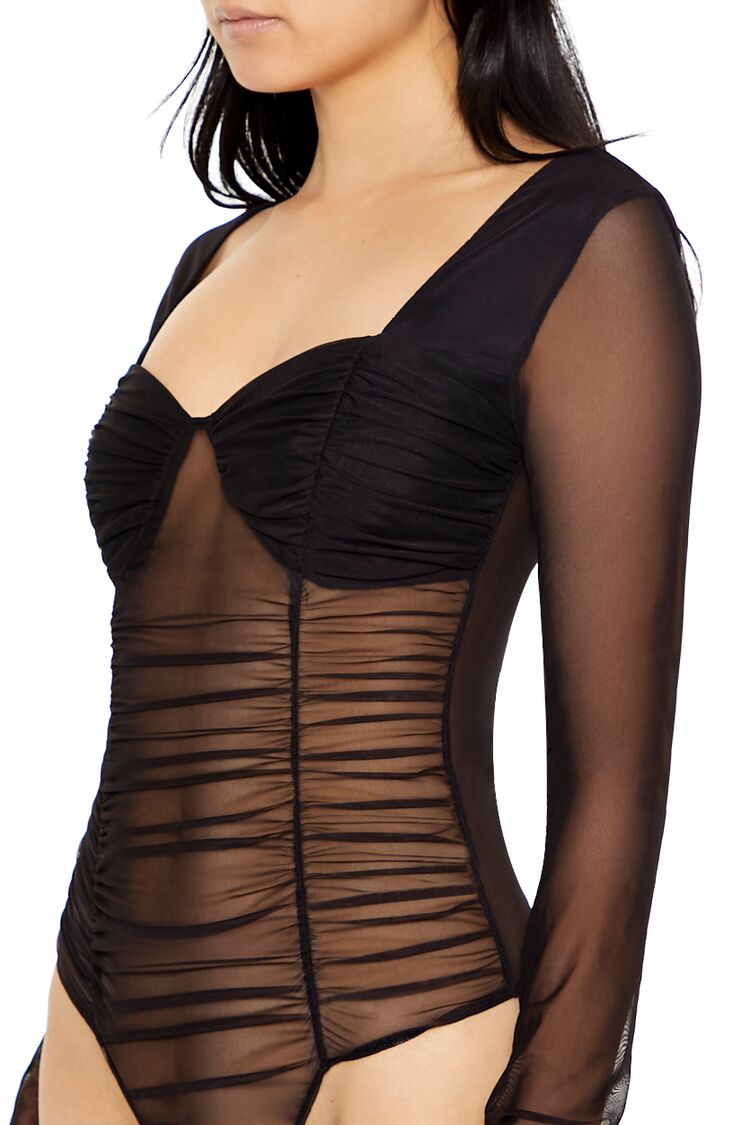 Sheer Mesh Sweetheart Bodysuit