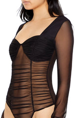 Sheer Mesh Sweetheart Bodysuit