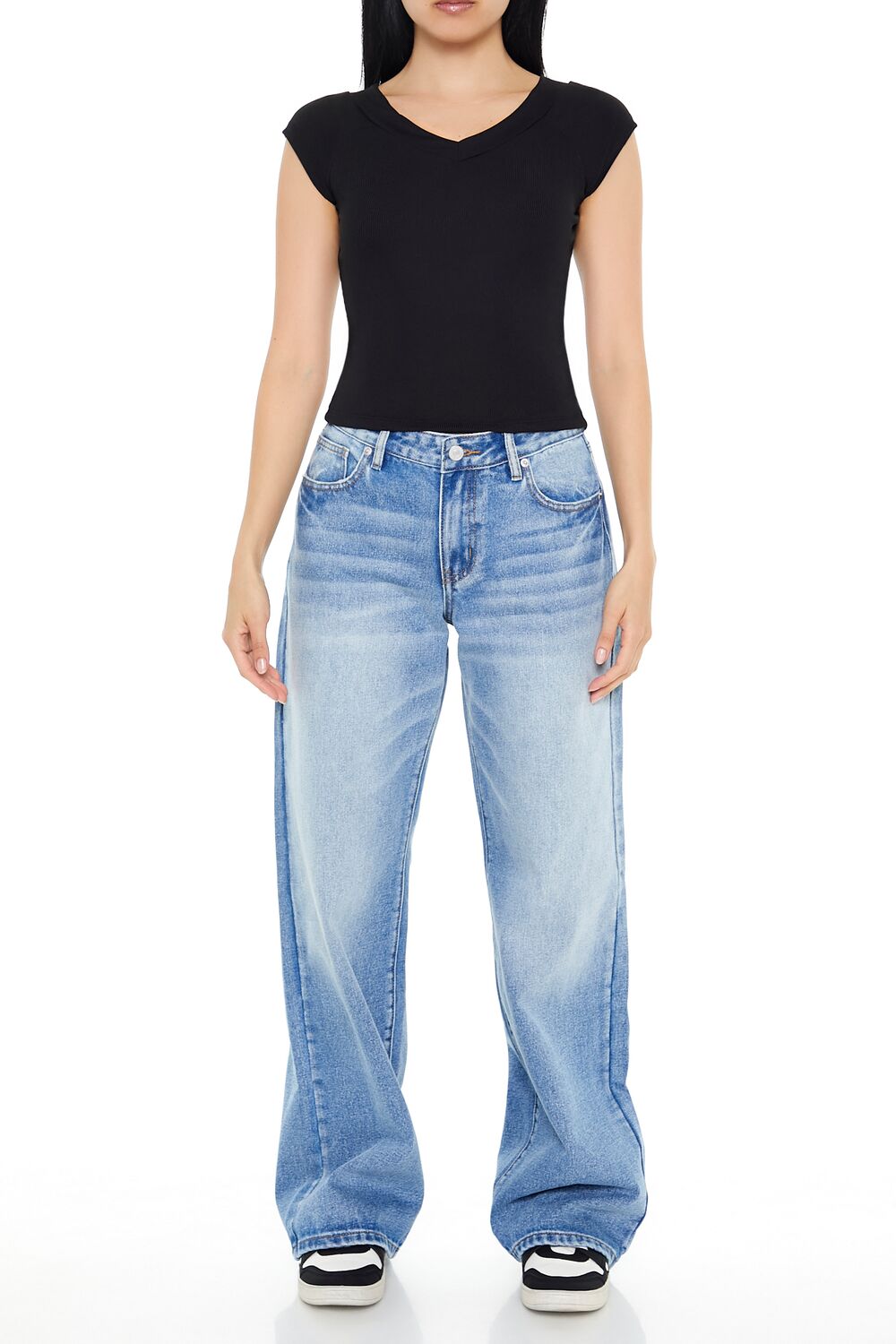 Ribbed Cap-Sleeve Baby Tee