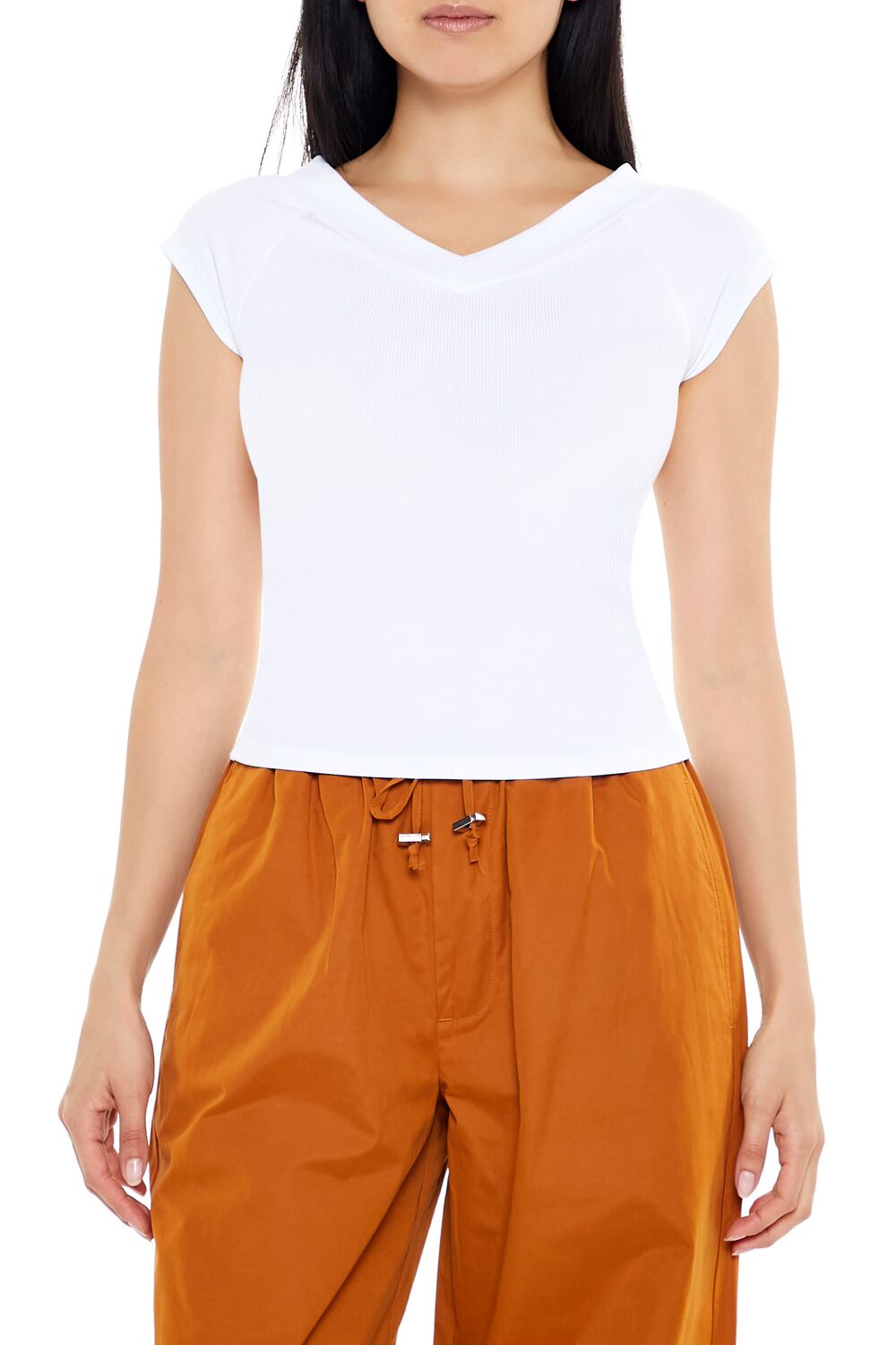 Ribbed Cap-Sleeve Baby Tee
