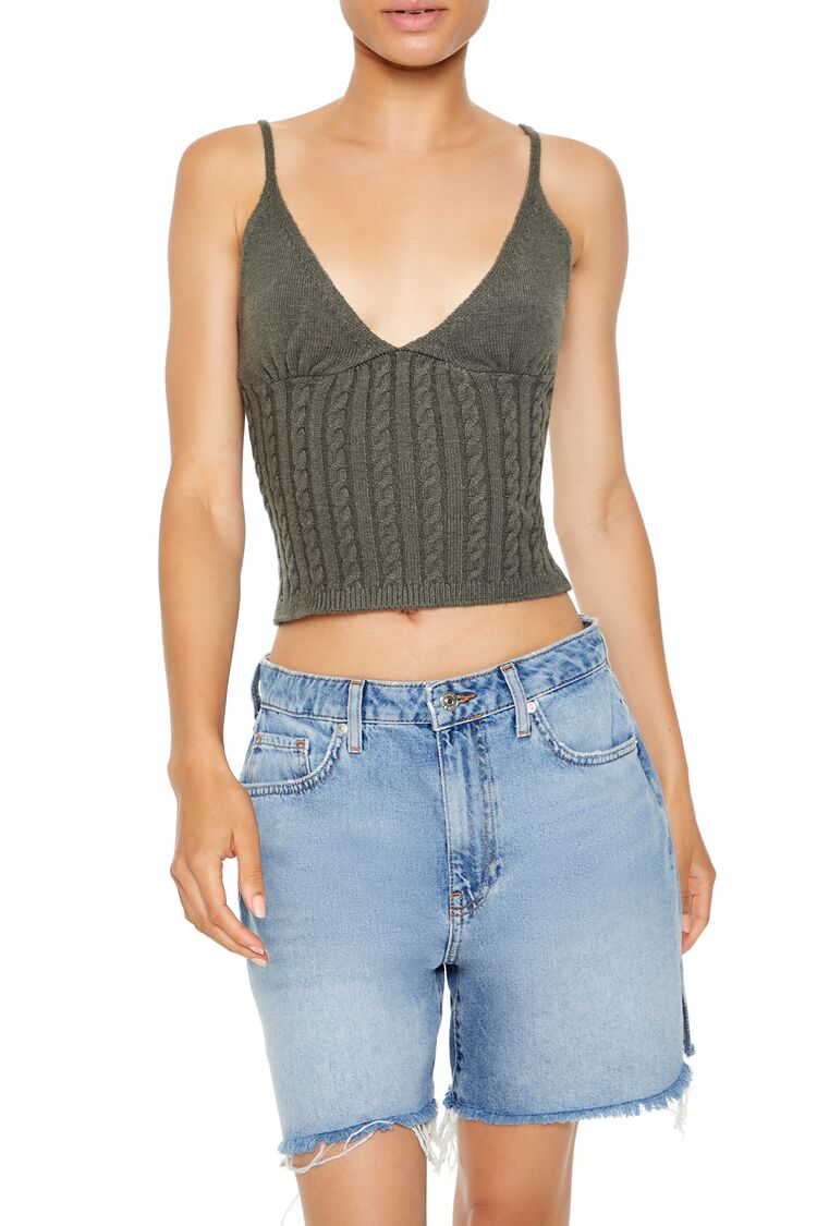Cropped Sweater-Knit Cami