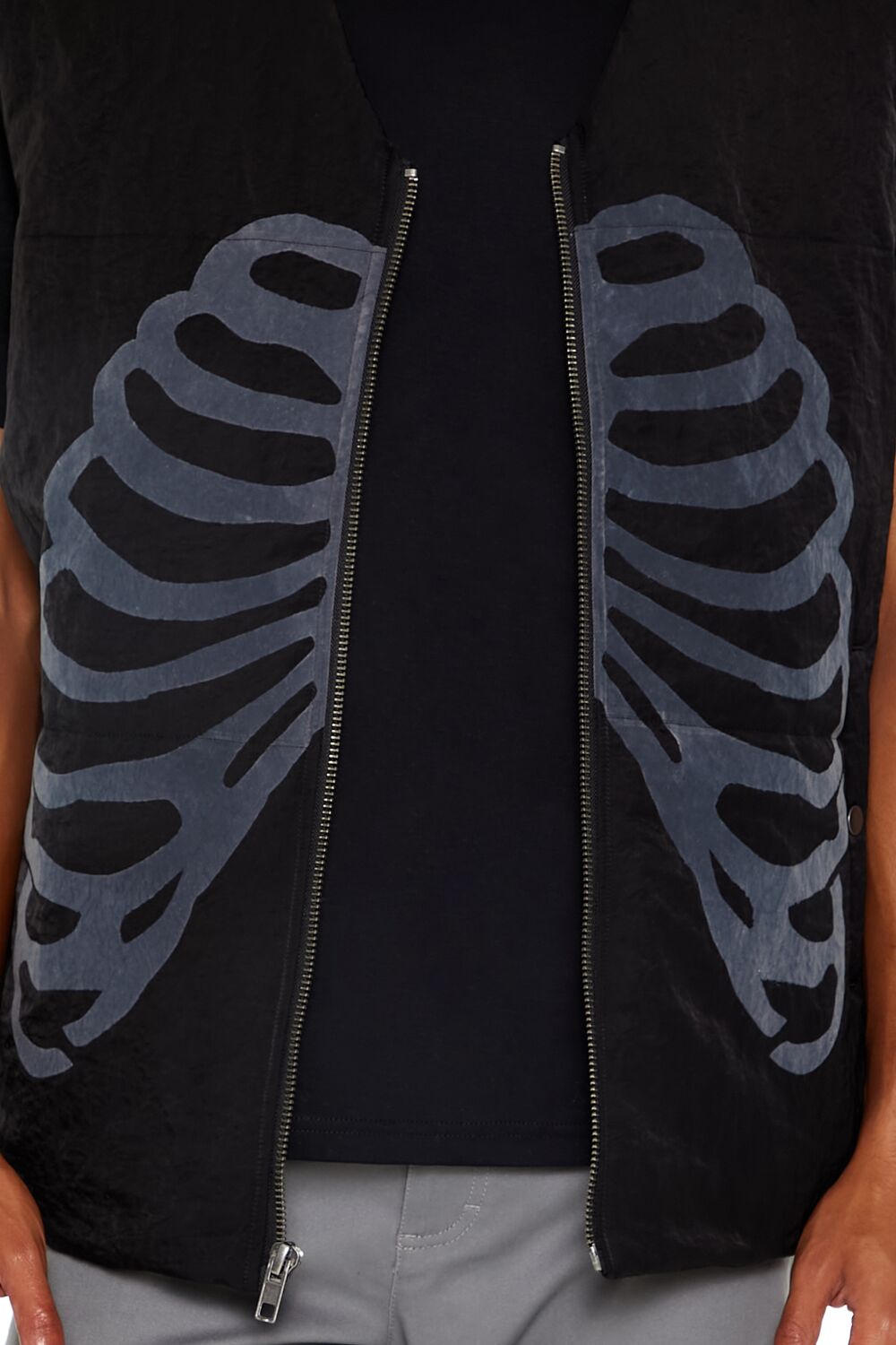 Skeleton Ribcage Zip-Up Vest