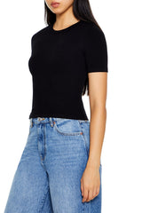 Cropped Seamless Ribbed Tee