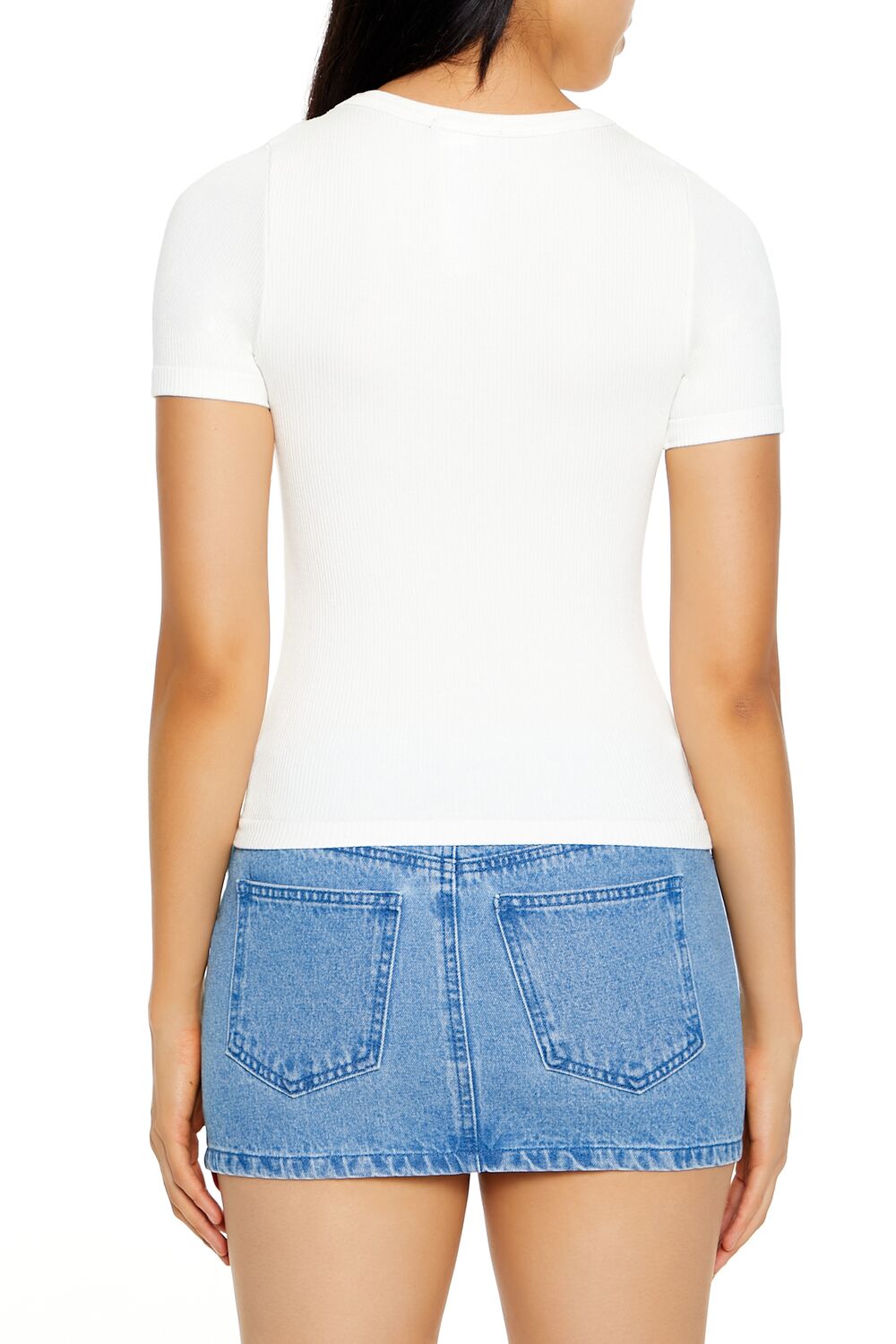 Cropped Seamless Ribbed Tee
