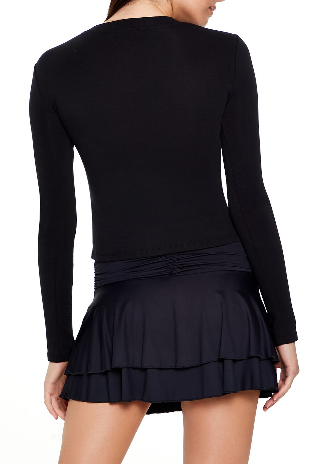 Snap-Button Long-Sleeve Top