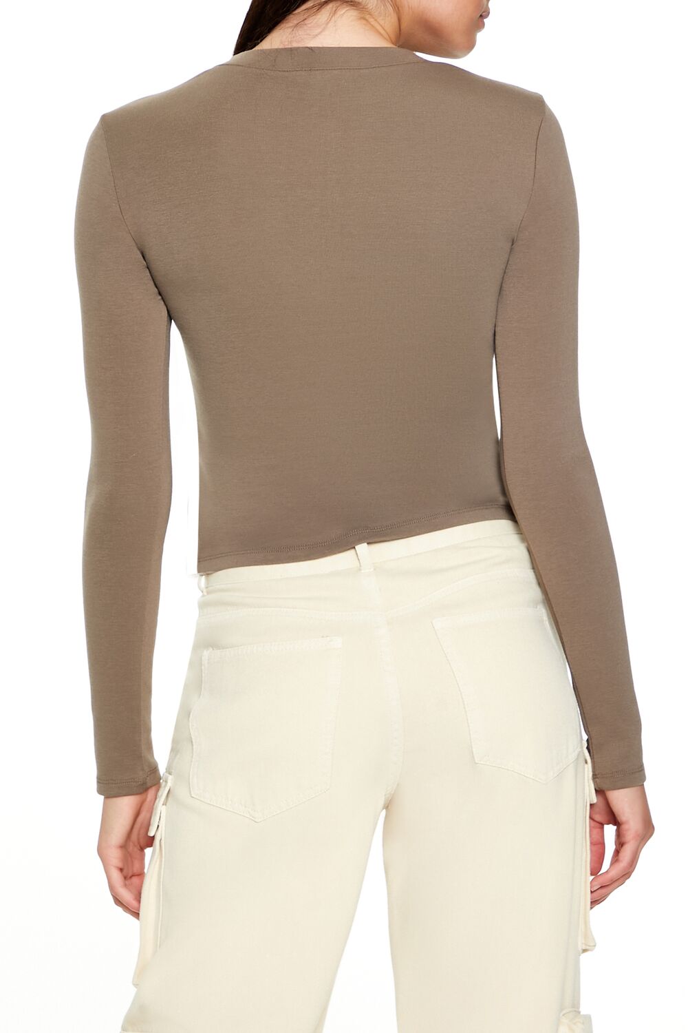 Snap-Button Long-Sleeve Top