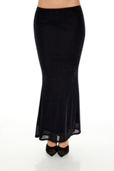 Glitter Knit Mermaid Maxi Skirt