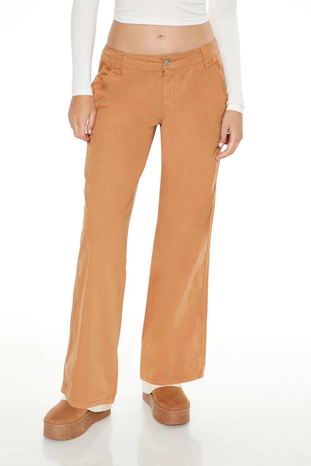 Poplin Low-Rise Pants