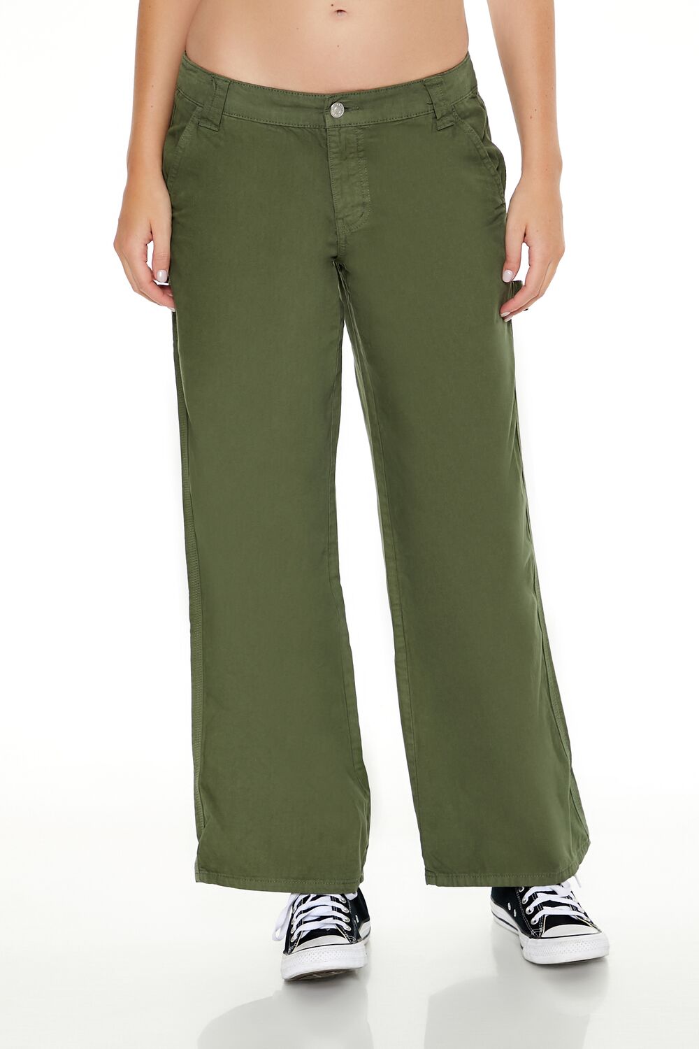 Poplin Low-Rise Pants