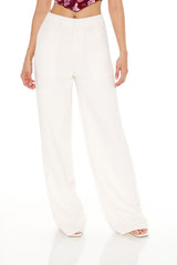 High-Rise Wide-Leg Trouser Pants