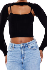 Sweater-Knit Cami & Shrug Set
