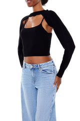 Sweater-Knit Cami & Shrug Set