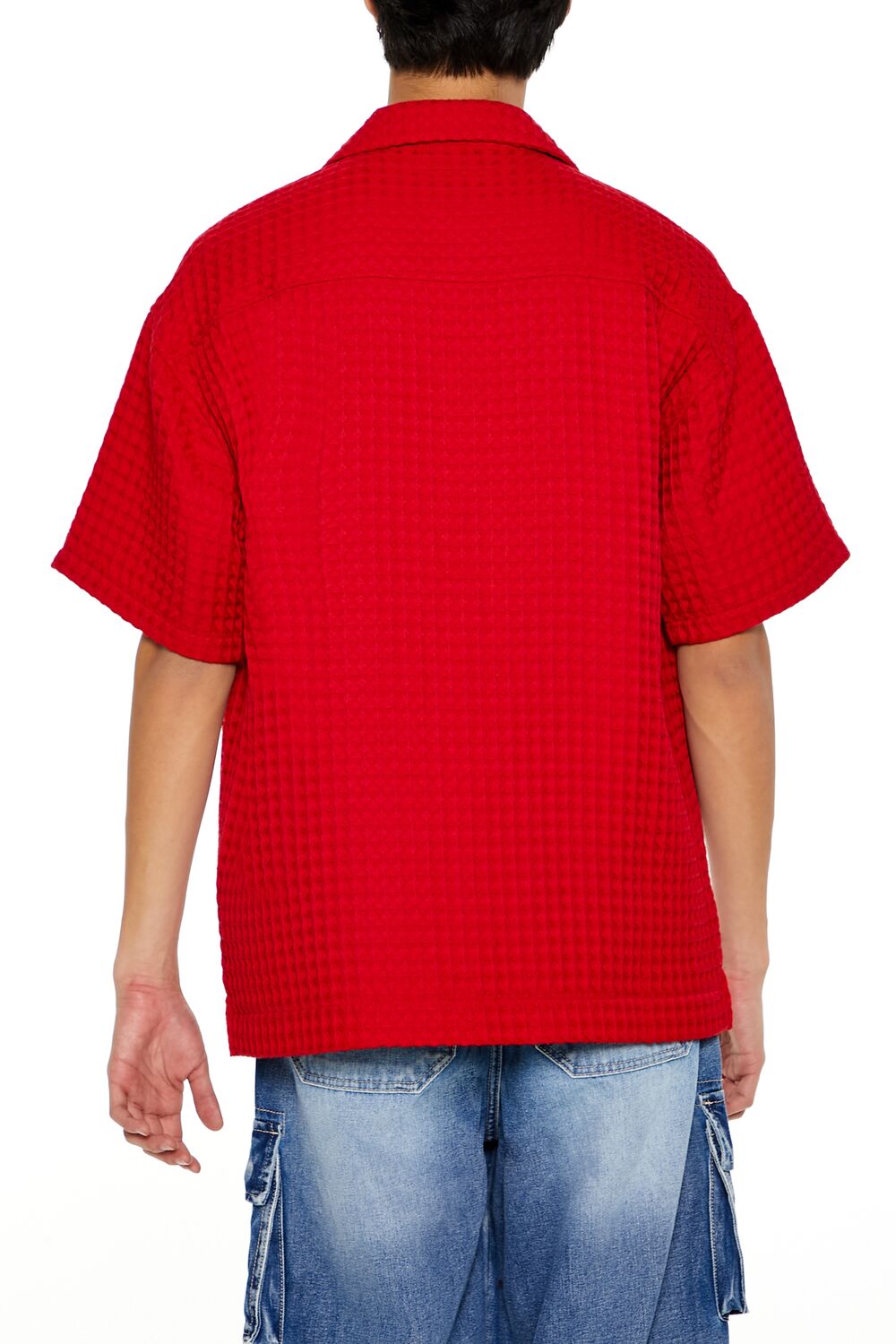 Waffle Knit Cuban Collar Shirt