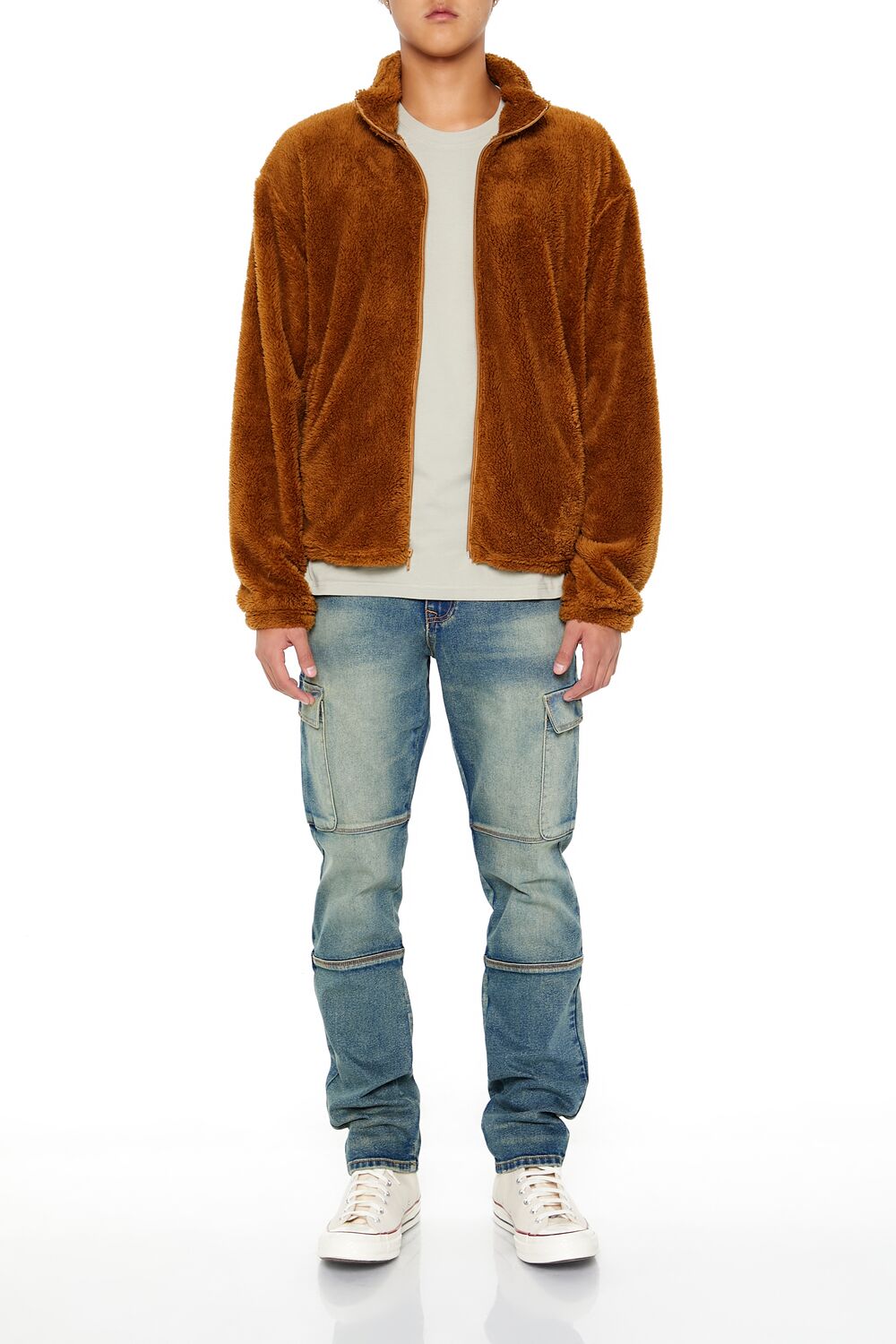 Faux Shearling Zip-Up Shacket
