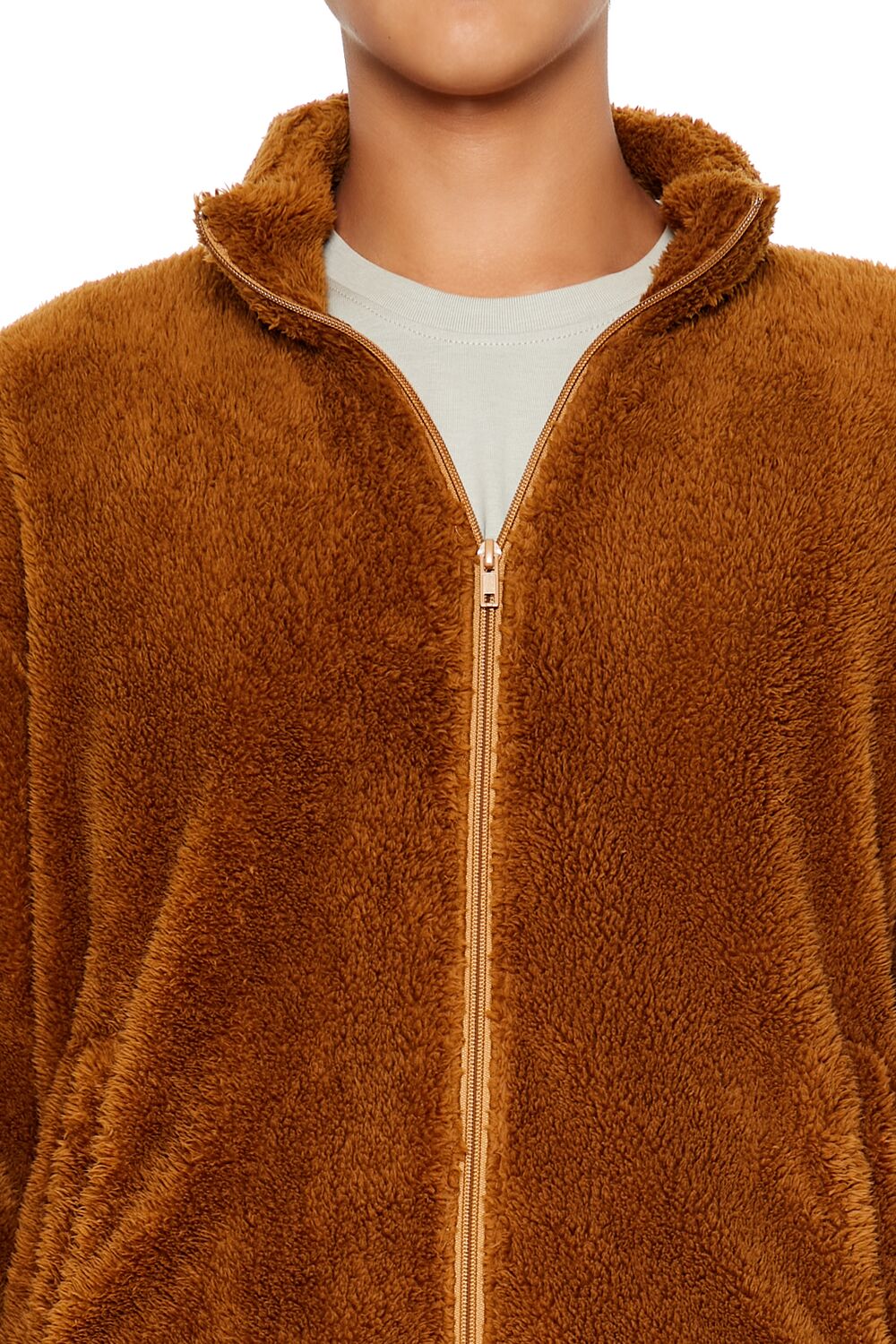 Faux Shearling Zip-Up Shacket