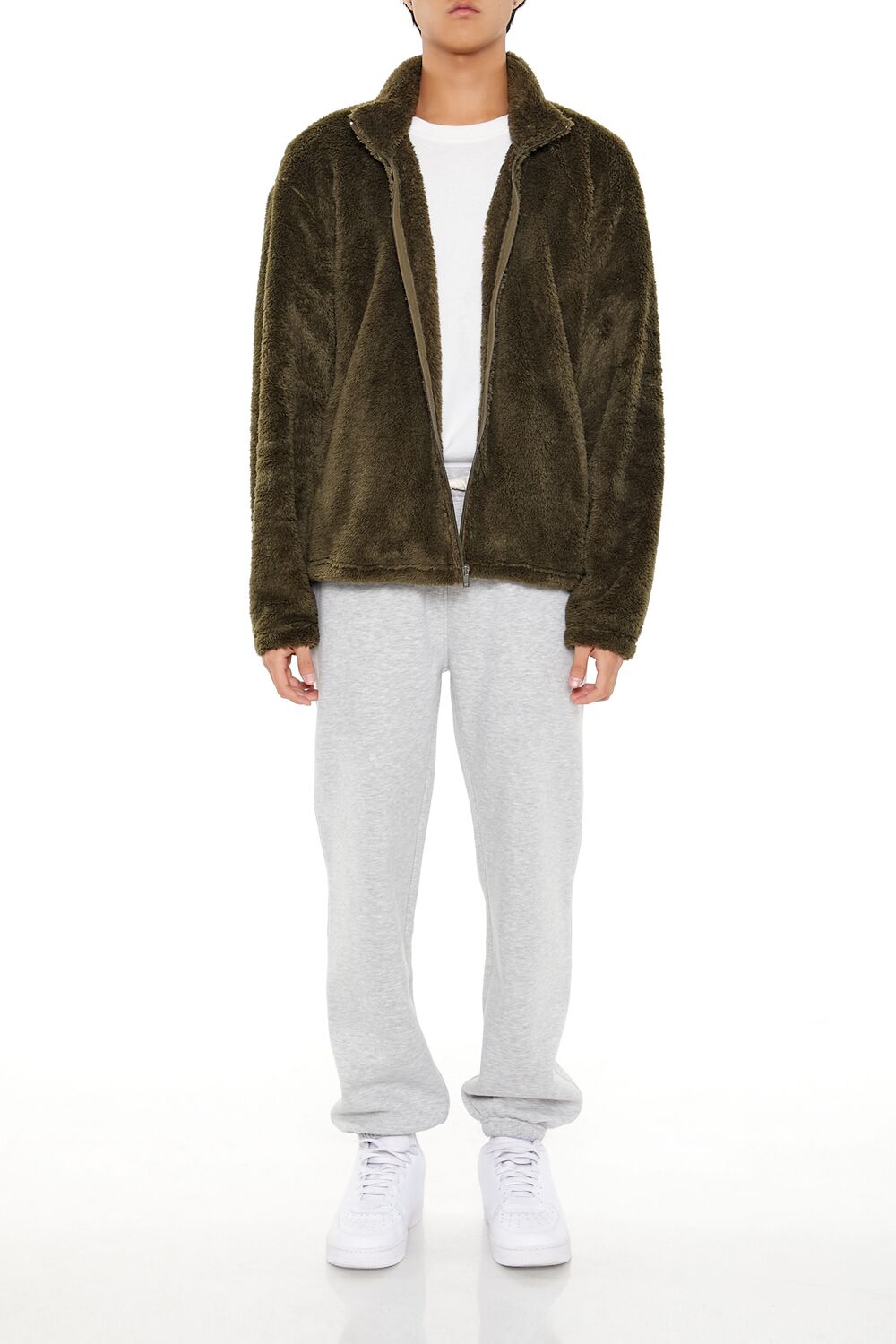 Faux Shearling Zip-Up Shacket