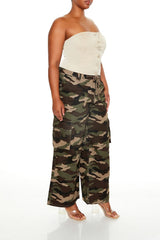 Plus Size Camo Print Fleece Sweatpants