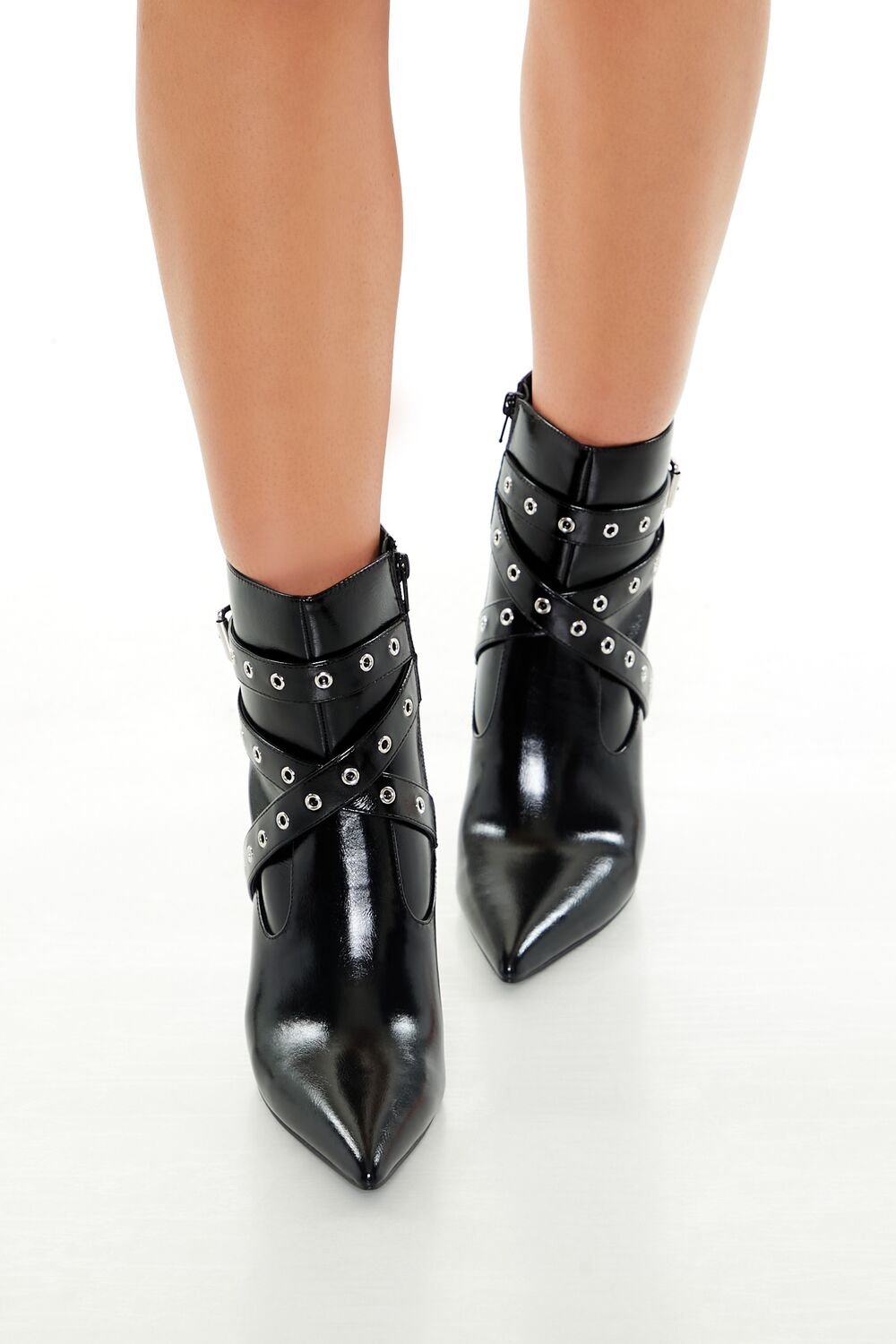 Buckled Pointed-Toe Booties