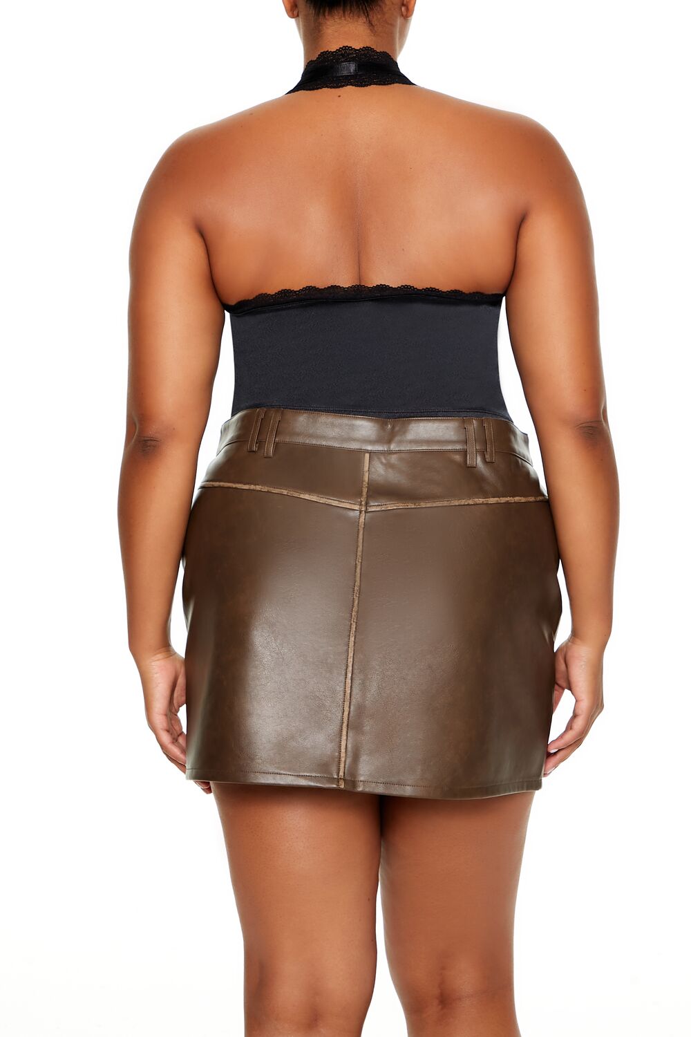 Plus Size Satin Corset Halter Top