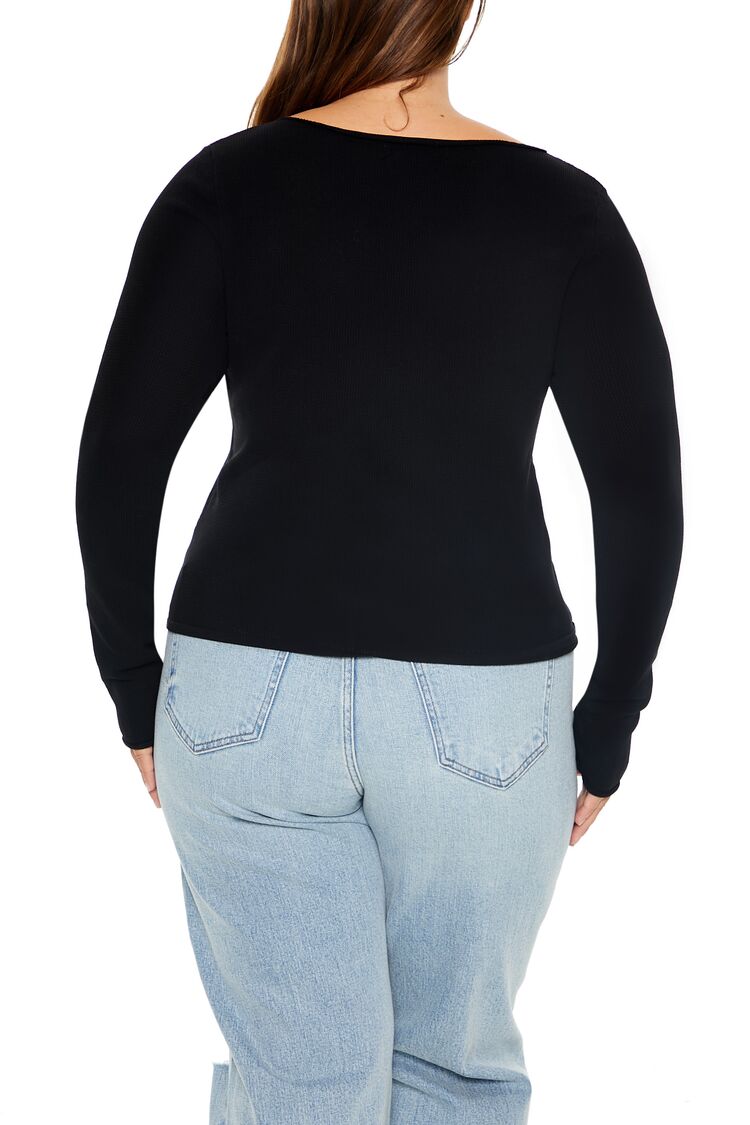 Plus Size Boat Neck Sweater