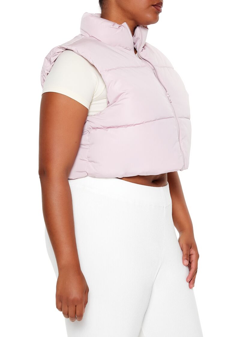 Plus Size Cropped Puffer Vest
