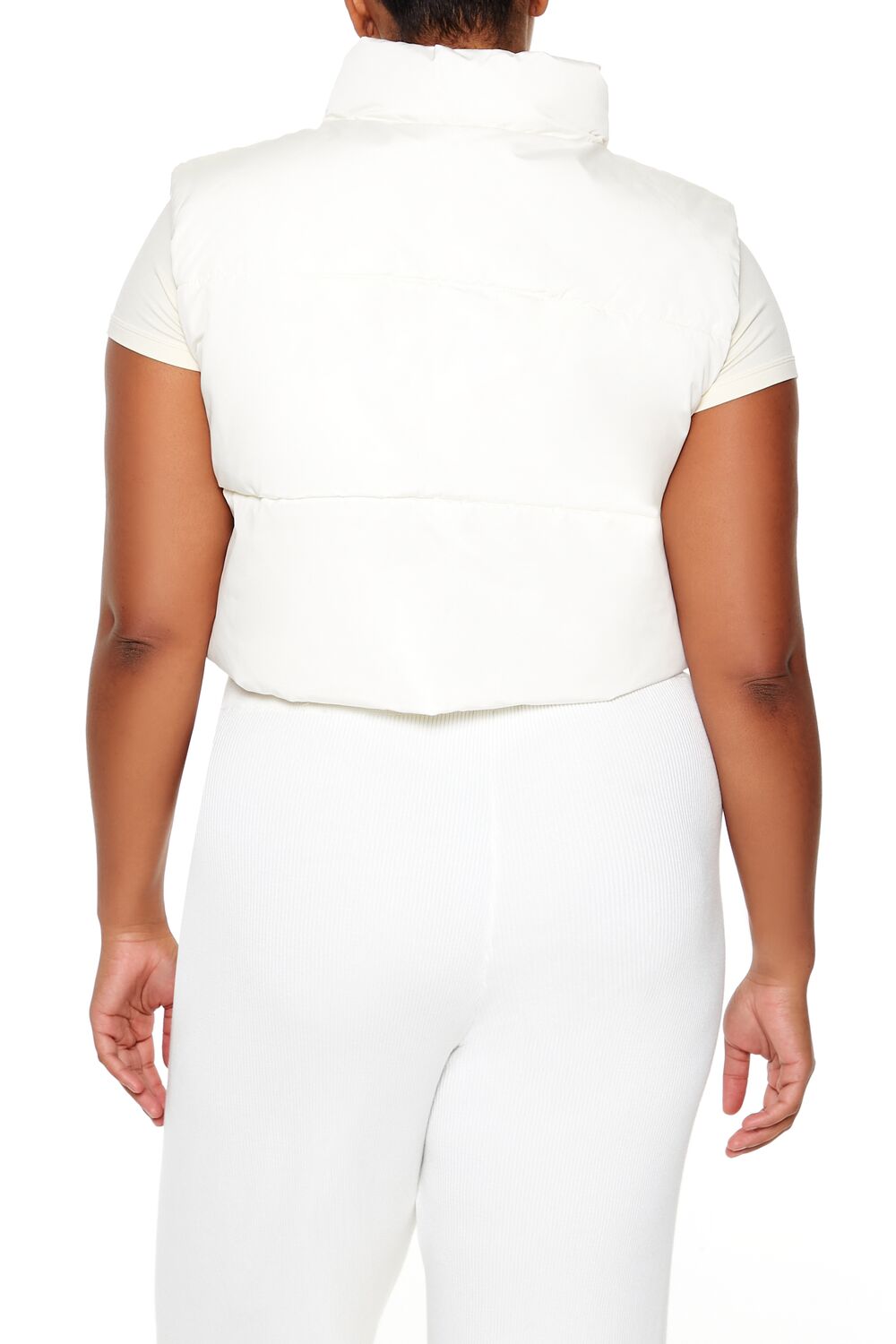 Plus Size Cropped Puffer Vest