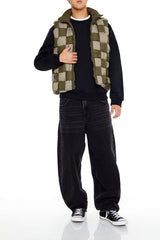 Checkered Basketwoven Vest
