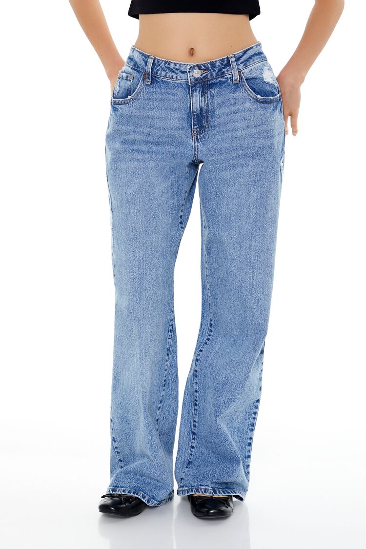 Distressed Low-Rise Baggy Jeans