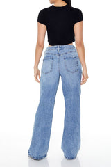 Distressed Low-Rise Baggy Jeans