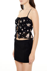 Rose Print Cropped Cami