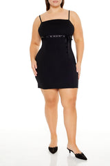 Plus Size Bow Mini Bodycon Dress
