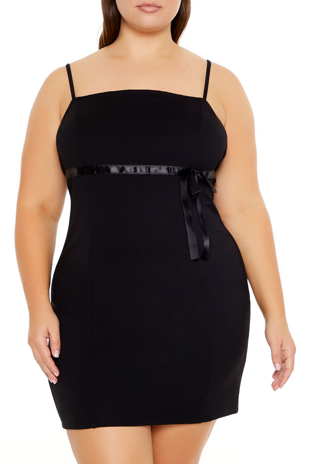 Plus Size Bow Mini Bodycon Dress