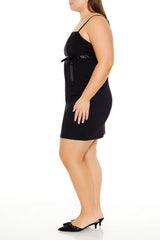 Plus Size Bow Mini Bodycon Dress