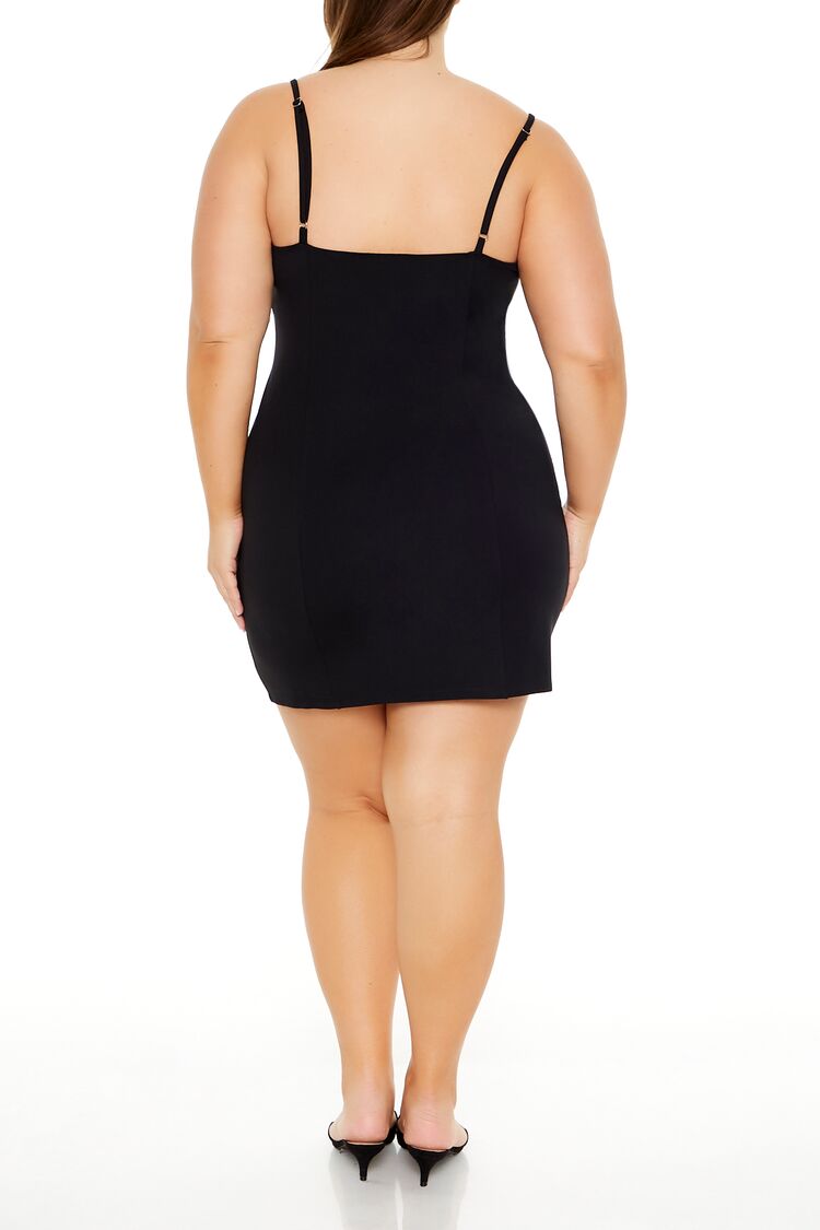 Plus Size Bow Mini Bodycon Dress